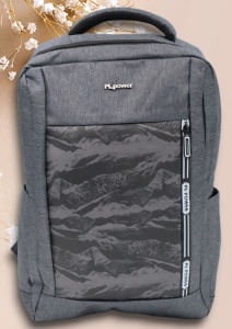Rucsac cu port USB R7009, material textil rezistent, 42x30x14cm, Gri