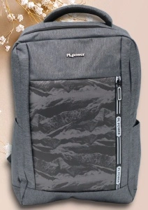 Rucsac cu port USB R7009, material textil rezistent, 42x30x14cm, Gri