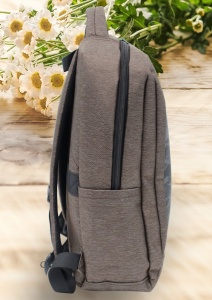 Rucsac cu port USB R7009, material textil rezistent, 42x30x14cm, Maro - Img 3