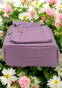 Rucsac de dama din material textil rezistent RX2282, cu manere si barete ajustabile, 34x26x10cm, Lila - Img 6