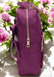 Rucsac de dama din material textil rezistent RX2282, cu manere si barete ajustabile, 34x26x10cm, Mov - Img 4