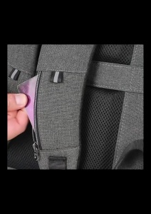 Rucsac multifunctional cu port incarcare USB R103, impermeabil, unisex, antifurt, 44x30x17cm, Gri - Img 3