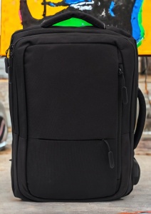 Rucsac multifunctional pentru laptop si tableta R1129, port USB, 43x31x17cm, Negru