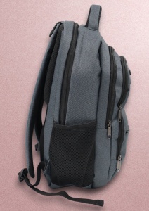 Rucsac pentru laptop R23384, impermeabil, 48x32x22cm, bretele intarite si sistem de prindere pe troler, Gri - Img 3