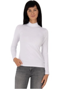 Bluza dama tip maleta cu guler inalt, Knox B2005, alb M