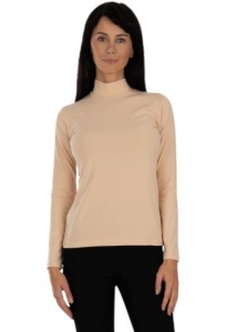Bluza dama tip maleta cu guler inalt, Knox B2005, crem S