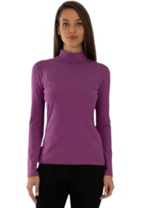 Bluza dama tip maleta cu guler inalt, Knox B2005, fuchsia inchis 2XL