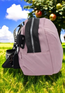 Geanta crossbody din material textil pentru femei R1929, curea reglabila, 21x18x13cm, Lila - Img 3