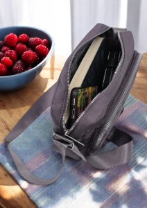 Geanta de dama tip crossbody R241, curea reglabila, 25x18x6cm, Gri - Img 6
