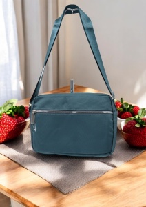 Geanta de dama tip crossbody R241, curea reglabila, 25x18x6cm, Verde - Img 2