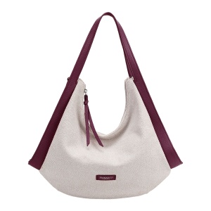 Geanta de Umar Dama Diana&Co Firenze, Stil Hobo, Canvas/PU, DJC932-2, bordeaux