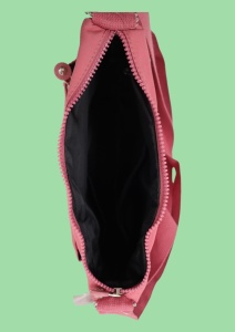 Geanta de umar femei R53, material rezistent, curea reglabila, buzunare laterale fara fermoar, 28x20x14cm, Roz - Img 6
