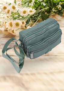 Geanta de umar pentru femei R88014, curea reglabila, 19x12x8cm, Verde deschis - Img 3