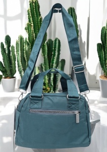 Geanta pentru femei cu manere, curea reglabila si detasabila R306, 25x16x13cm, Verde - Img 2