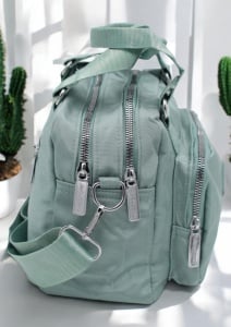 Geanta pentru femei cu manere, curea reglabila si detasabila R306, 25x16x13cm, Verde deschis - Img 4