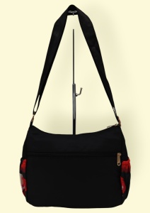 Geanta pentru femei tip crossbody R1130, material textil, curea reglabila, 25x16x13cm, Negru08 - Img 2