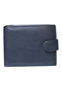 Portofel barbati din piele naturala, inchidere capsa, 12.5x10x2,5cm, R002YK, bleumarin
