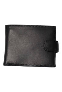 Portofel barbati din piele naturala, inchidere capsa, 13x10x2,5cm, R8066YK, negru - Img 2