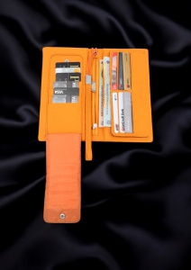 Portofel dama din piele naturala R65 orange - Img 7
