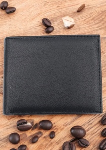 Portofel slim din piele naturală pentru bărbați Hassion R20026 negru
