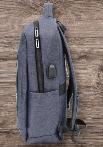 Rucsac cu port USB R7009, material textil rezistent, 42x30x14cm, Bleumarin - Img 2