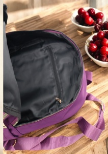 Rucsac de dama din material textil R2276, barete reglabile, compatibil A4, 34x27x12cm, Mov - Img 7