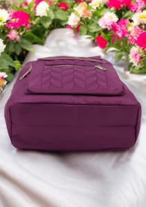 Rucsac de dama din material textil rezistent RX2282, cu manere si barete ajustabile, 34x26x10cm, Mov - Img 5