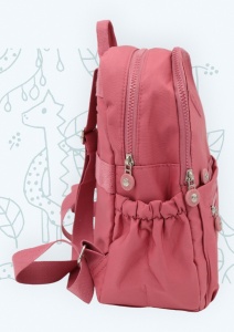 Rucsac din material impermeabil, bretele reglabile si maner R66, 32x27x13cm, Roz - Img 2