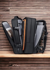 Rucsac multifunctional R1117 pentru laptop, impermeabil, cu port USB, 43X33X13cm, negru - Img 4