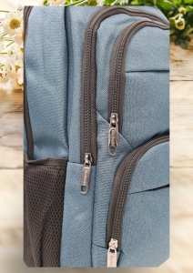 Rucsac pentru laptop R23384, impermeabil, 48x32x22cm, bretele intarite si sistem de prindere pe troler, Bleumarin - Img 6