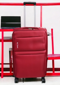 Troler My Travel R001, dimensiune medie 24", 4 roti pivotante, 60x40x26cm, Rosu