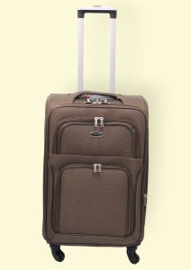 Troler My Travel R744, dimensiune medie 24", 4 roti 360, 61x41x26cm, maro