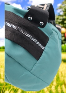Geanta crossbody din material textil pentru femei R1929, curea reglabila, 21x18x13cm, verde - Img 4