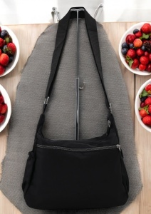 Geanta crossbody pentru femei R1017, curea extensibila, 30x20x15cm, negru - Img 4