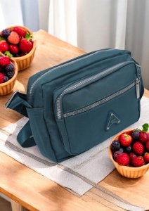 Geanta de dama tip crossbody R241, curea reglabila, 25x18x6cm, Verde - Img 3