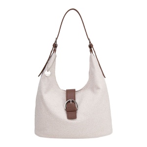 Geanta de umar de dama Diana & Co, stil Hobo, din material textil si piele ecologica, compartimentare practica, dimensiuni 38x36x14 cm, DJC932-1PT, leather