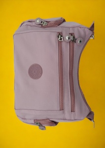 Geanta de umar femei R52, material rezistent, curea reglabila, buzunare laterale cu fermoar, 27x20x10cm, Lila - Img 4