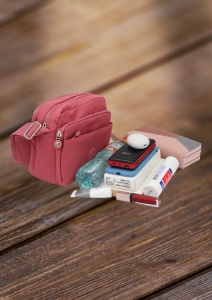 Geanta de umar femei R54 mini, comoda, material rezistent, 24x18x10cm, Roz - Img 5