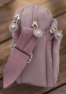 Geanta de umar femei R54 mini, comoda, material rezistent, 24x18x10cm, Lila - Img 3
