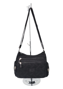 Geanta de umar pentru femei R2242, material rezistent, curea reglabila, 27x18x10cm, Negru
