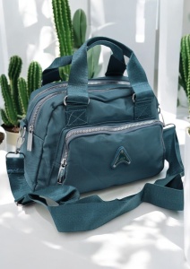 Geanta pentru femei cu manere, curea reglabila si detasabila R306, 25x16x13cm, Verde - Img 3