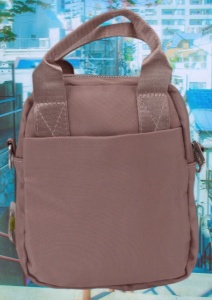 Geanta pentru femei R1311, cu manere si curea din material textil, 19x16x7cm, Roz - Img 4