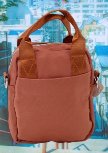 Geanta pentru femei R1311, cu manere si curea din material textil, 19x16x7cm, Portocaliu - Img 4
