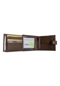 Portofel bărbătesc din piele RFID, Vera Pelle, 9 compartimente, cutie cadou, Q3181, cafeniu - Img 5