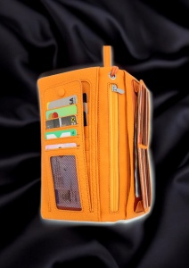 Portofel dama din piele naturala R65 orange - Img 8