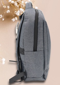 Rucsac cu port USB R7009, material textil rezistent, 42x30x14cm, Gri - Img 3