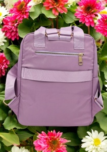 Rucsac de dama din material textil rezistent RX2282, cu manere si barete ajustabile, 34x26x10cm, Lila - Img 8
