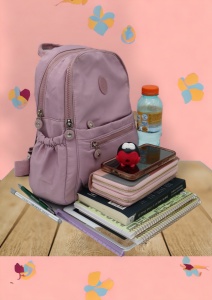 Rucsac din material impermeabil, bretele reglabile si maner R66, 32x27x13cm, Lila - Img 7