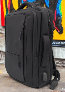 Rucsac multifunctional pentru laptop si tableta R1129, port USB, 43x31x17cm, Negru - Img 3