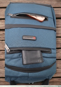 Rucsac pentru laptop R23382, impermeabil, 48x34x19cm, maner si bretele buretate, Bleumarin - Img 9